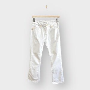 ZADIG & VOLTAIRE White Distressed Gold Hardware Jeans (Sz 26)